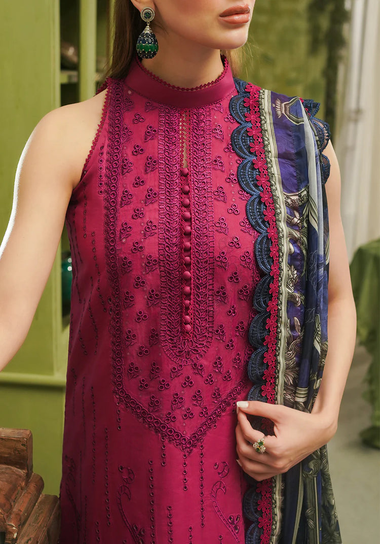 ZARQASH TRESOR UN-STICHED 3PC|ZQT 0012 ROSA