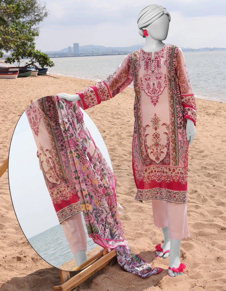 PINK LAWN 3PC STITCHED | JLAWN-S-25-041/S DASTAN-5