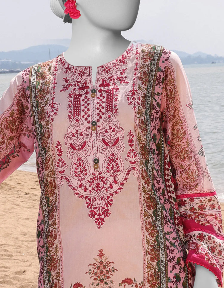 PINK LAWN 3PC STITCHED | JLAWN-S-25-041/S DASTAN-5