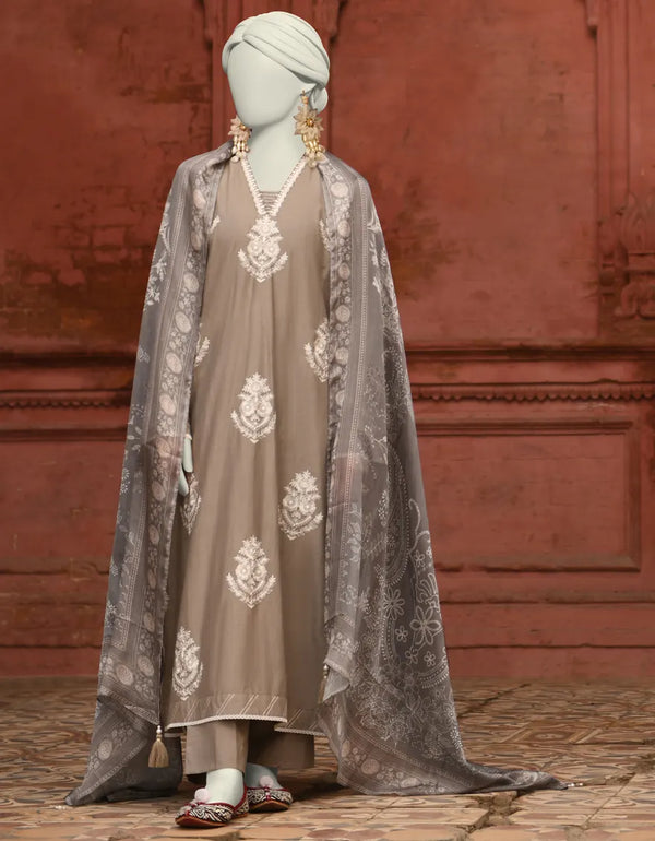 GREY LAWN EMBROIDERED 3PC | JLAWN-S-25-065