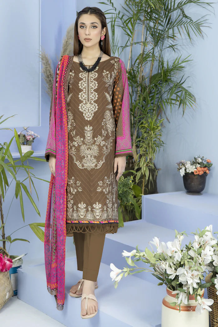 ALLURE BY JOHRA UN-STITCHED 3PC | JH-743-AU