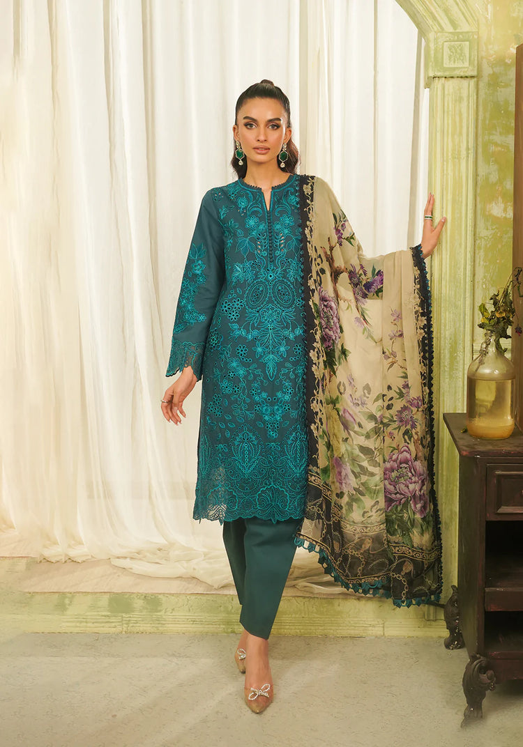 ZARQASH TRESOR UN-STICHED 3PC|ZQT 0011 DINA