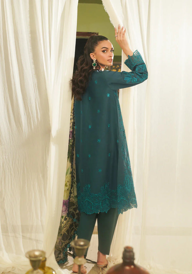 ZARQASH TRESOR UN-STICHED 3PC|ZQT 0011 DINA