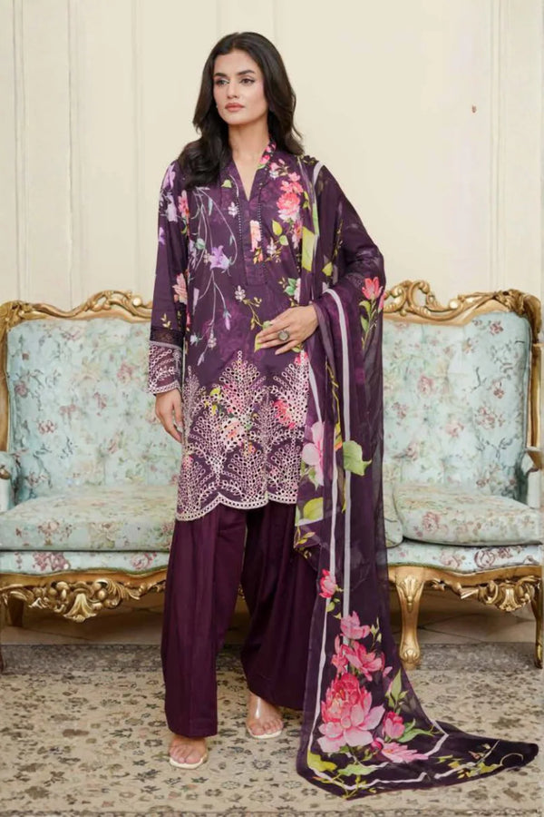 MAHVEEN BY JOHRA UN-STITCHED 3PC | JH-1145-MVN