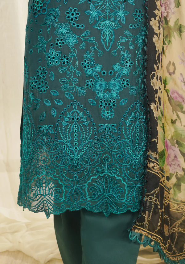 ZARQASH TRESOR UN-STICHED 3PC|ZQT 0011 DINA