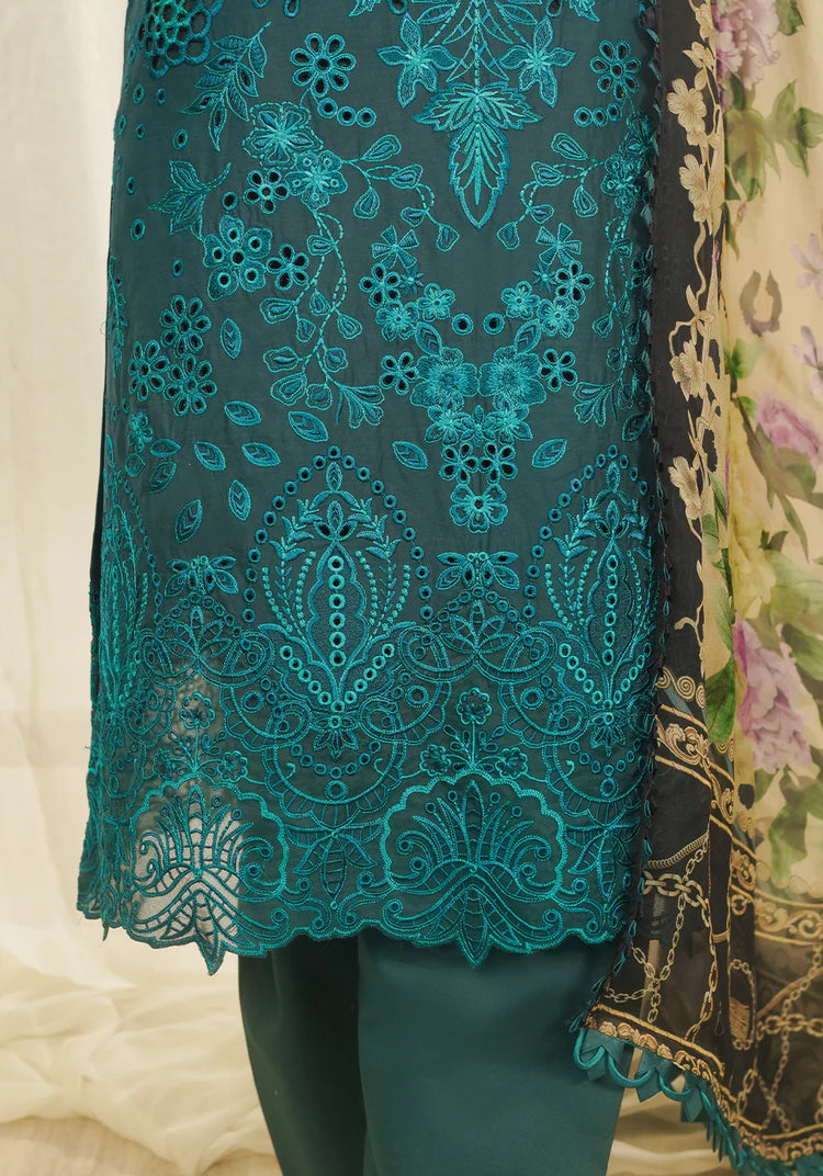 ZARQASH TRESOR UN-STICHED 3PC|ZQT 0011 DINA