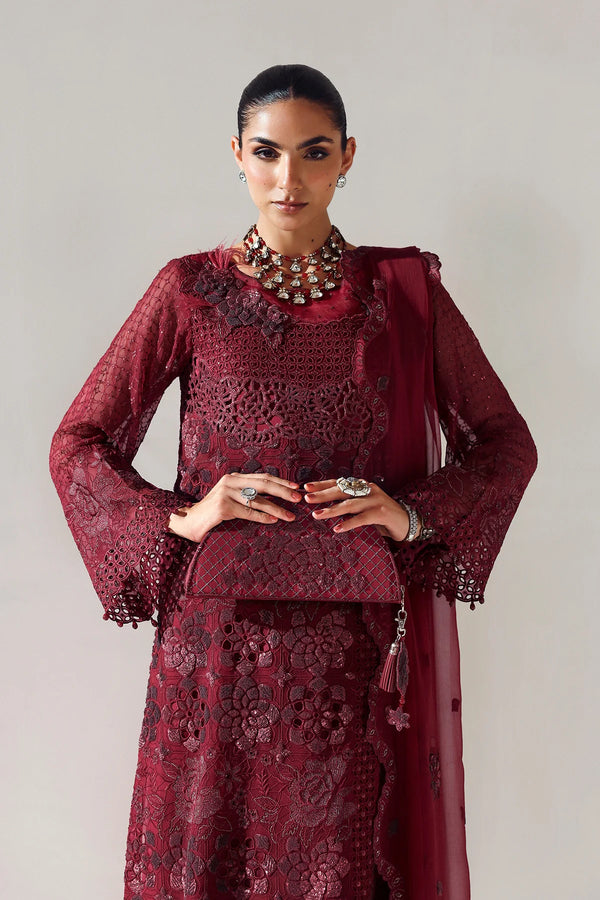 AYMAL BY ALIZEH UN-STITCHED 3PC| 2200-RIKA MAROON