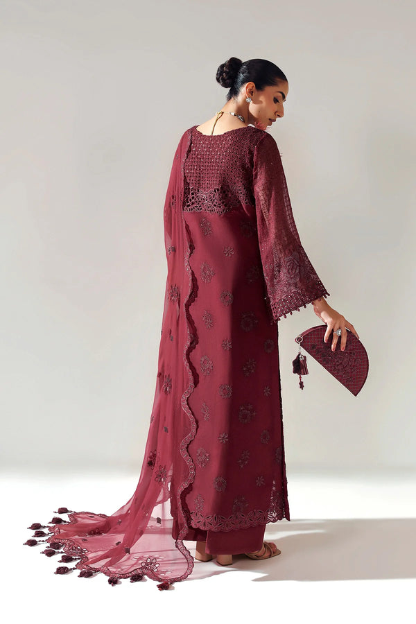 AYMAL BY ALIZEH UN-STITCHED 3PC| 2200-RIKA MAROON