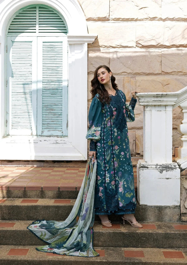 ELAF SIGNATURE EMBROIDERED LAWN 3PC | OCEANA VEIL