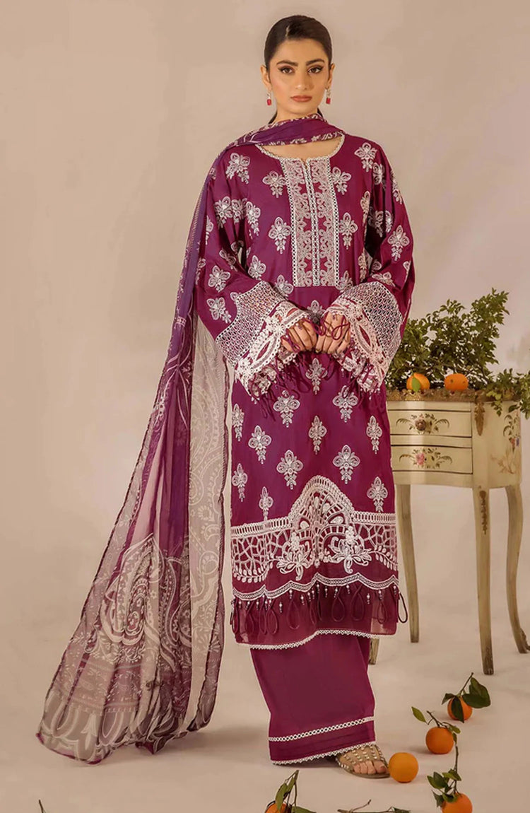 Adans Libas Embroidered Lawn Unstitched 3 Piece Suit - 4779