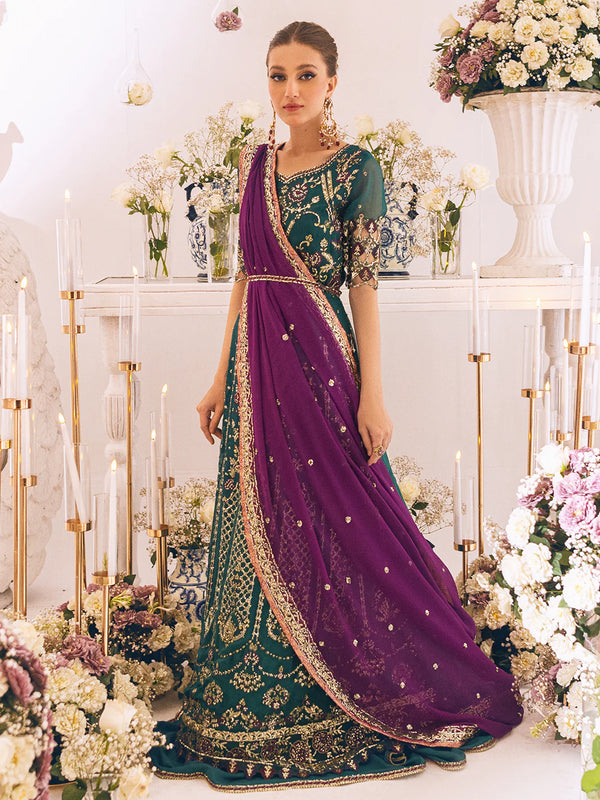 SAWARIYA LUXURY CHIFFON KALIDAAR UN-STITCHED 3PC SUITS BY ROHEENAZ -08