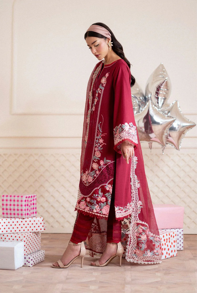 AJR SIGNATURE LAWN UN-STITCHED 3PC| CRIMSONE