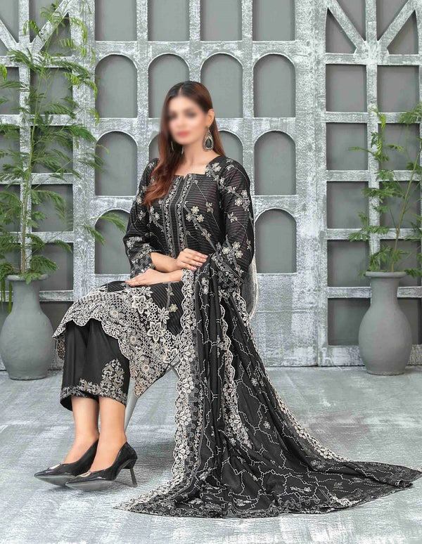 Sameeha Emb Paste Print Cutwork Dupatta By Tawakkal Fab D-1918