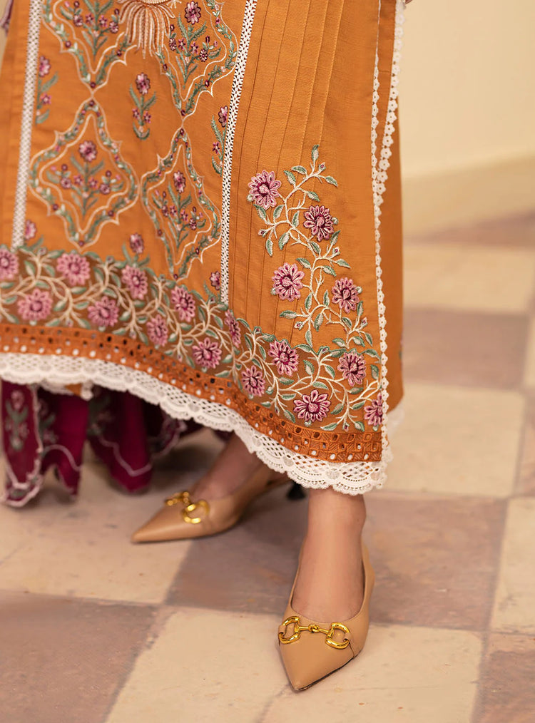 MERAKI BY ROHEENAZ FALL WINTER UN-STITCHED 3PC-SAFFRON
