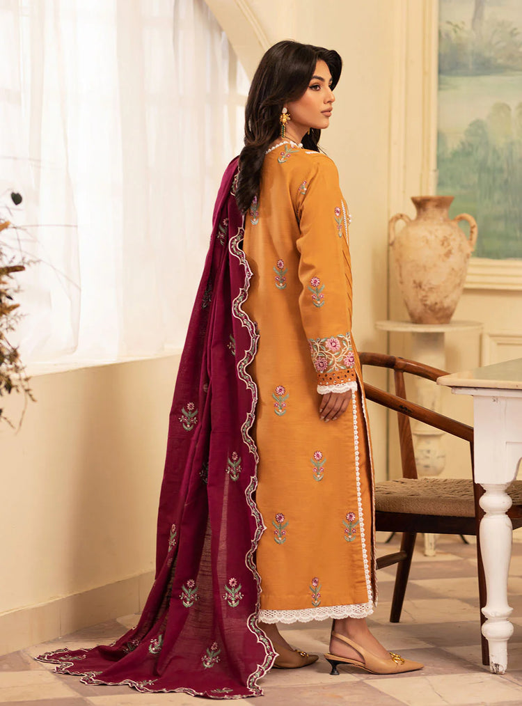 MERAKI BY ROHEENAZ FALL WINTER UN-STITCHED 3PC-SAFFRON