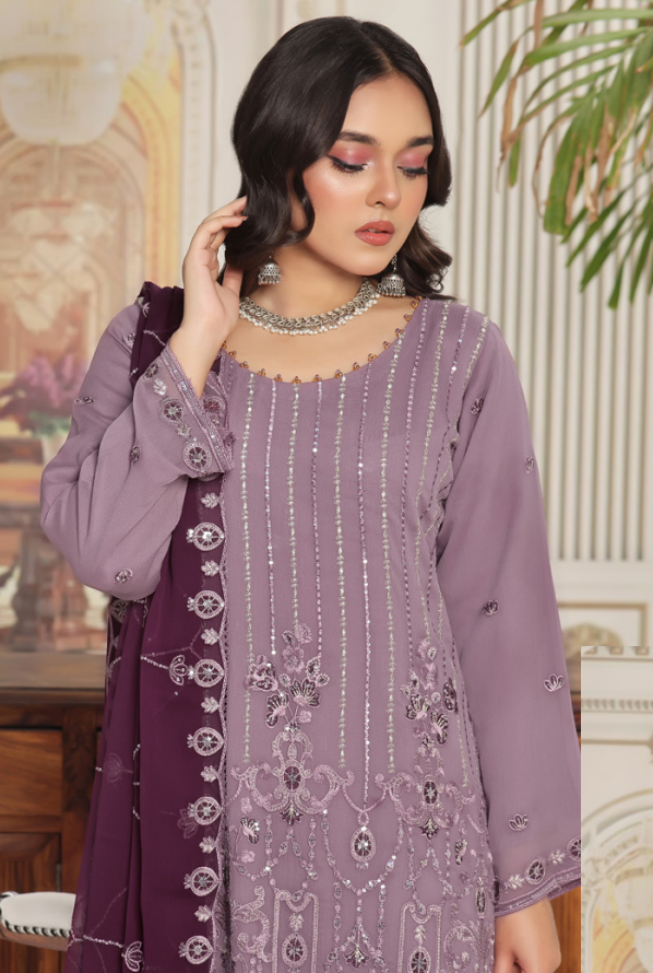 ALISHBA PREMIUM SEMI-STITCHED CHIFFON | D-04