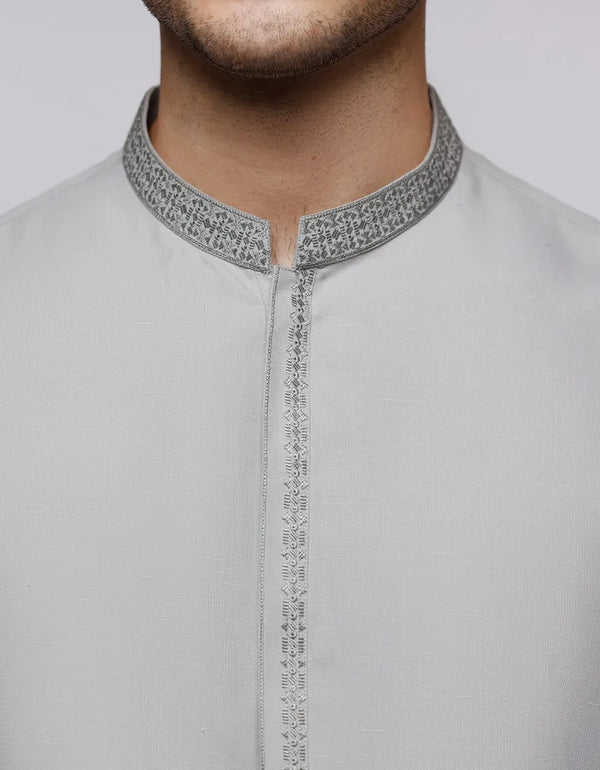 SMOKE GREY BLENDED KURTA | JJK-A-33058