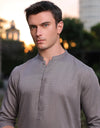 MUD GREY BLENDED KURTA | JJK-A-33149