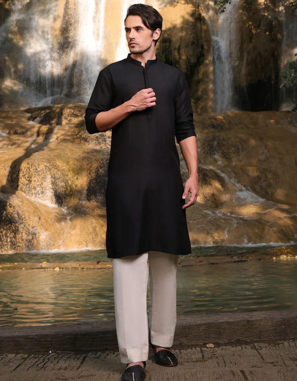 BLACK BLENDED KURTA | JJK-A-33150