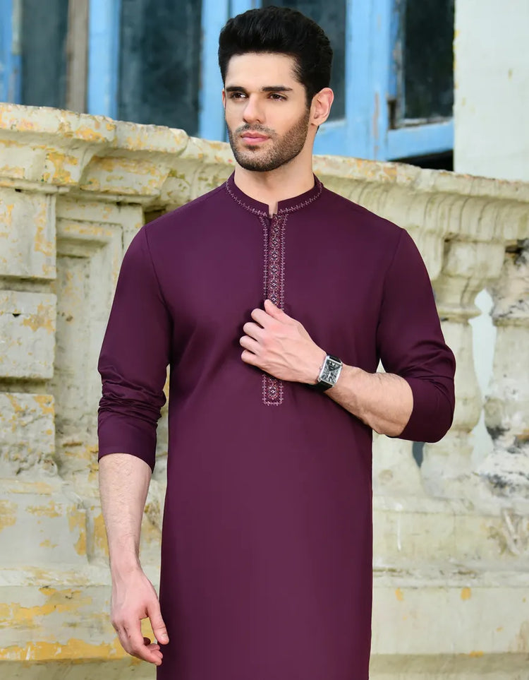 PURPLE BLENDED KURTA | JJK-A-34687
