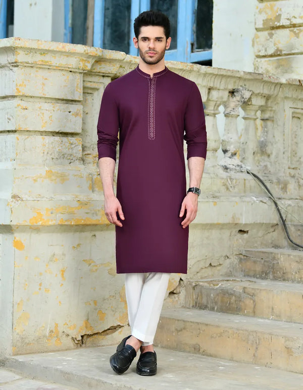 PURPLE BLENDED KURTA | JJK-A-34687