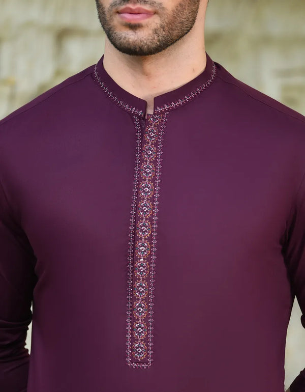 PURPLE BLENDED KURTA | JJK-A-34687