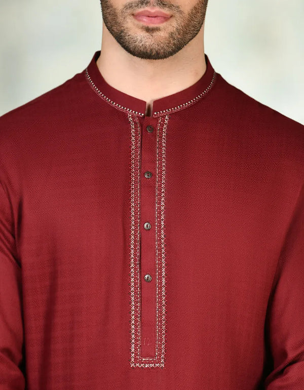 MAROON BLENDED KURTA | JJK-A-34724