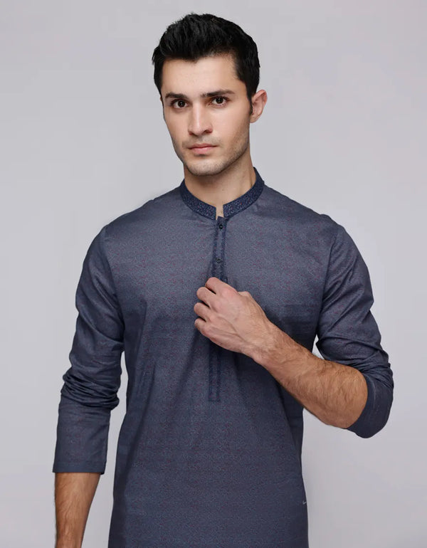 PURPLE COTTON KURTA | JJK-S-34780