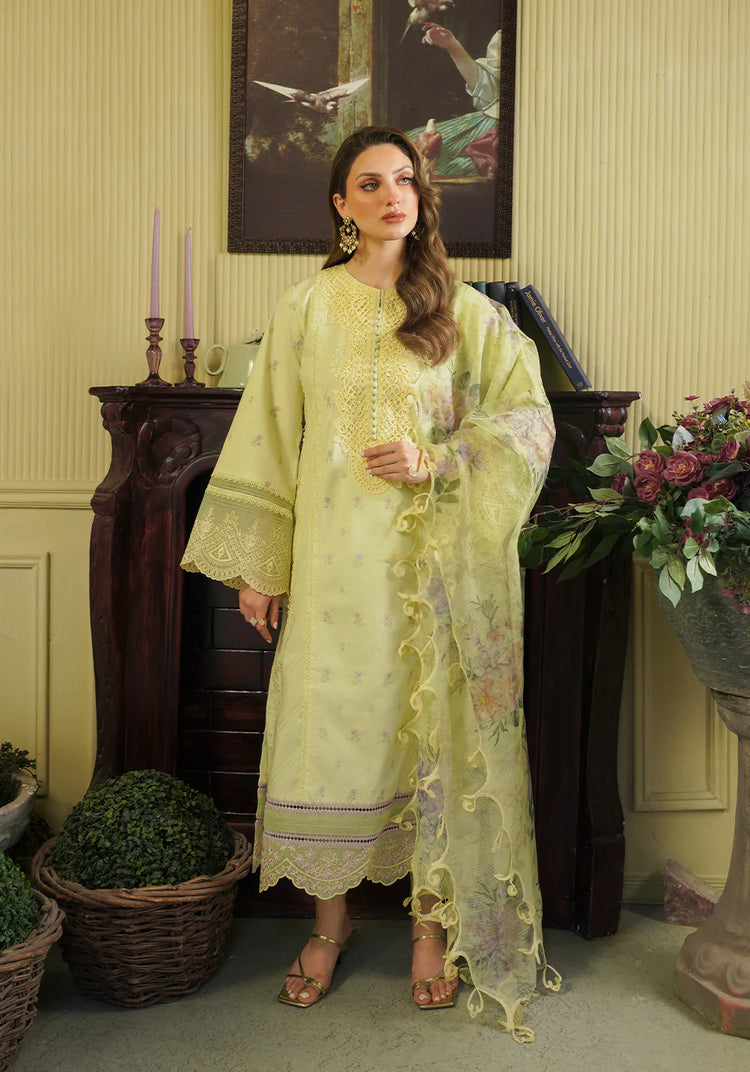 ZARQASH TRESOR UN-STICHED 3PC|ZQT 008 PRIMROSE