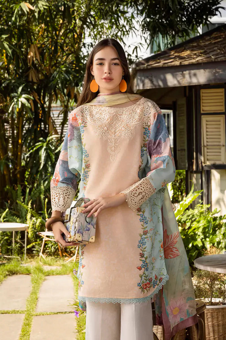 ETHEREAL BLOOM BY ROHEENAZ UN-STITCHED 3PC | Ornella