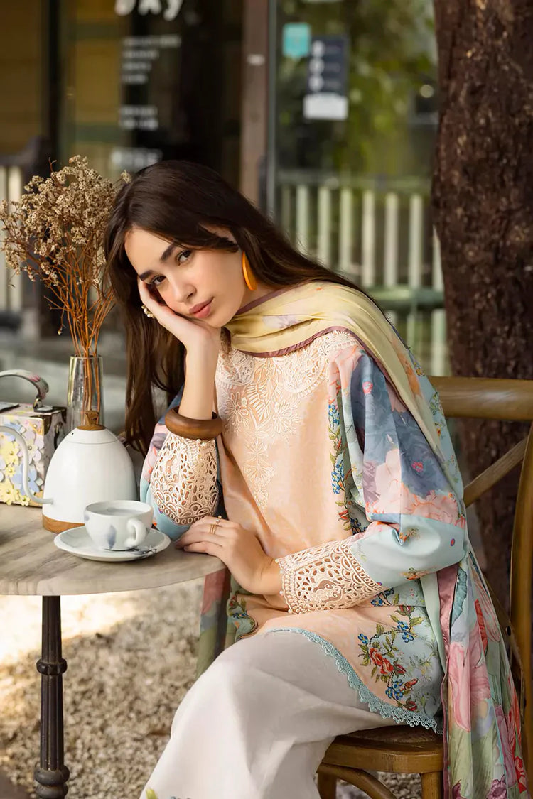 ETHEREAL BLOOM BY ROHEENAZ UN-STITCHED 3PC | Ornella