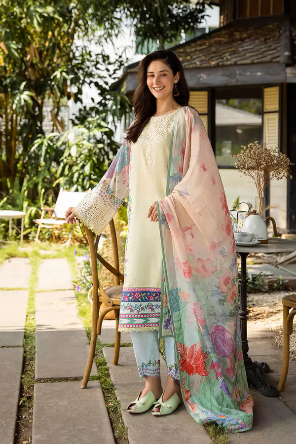 ETHEREAL BLOOM BY ROHEENAZ UN-STITCHED 3PC | Velora
