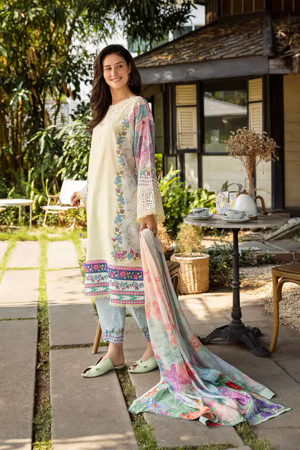 ETHEREAL BLOOM BY ROHEENAZ UN-STITCHED 3PC | Velora