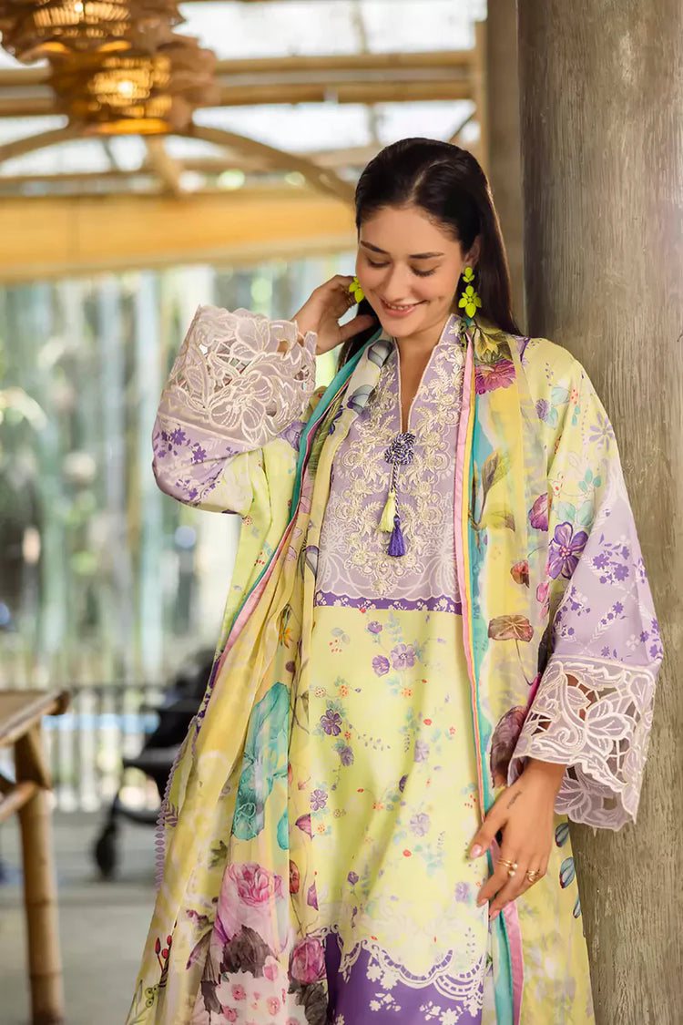 ETHEREAL BLOOM BY ROHEENAZ UN-STITCHED 3PC | Elysse