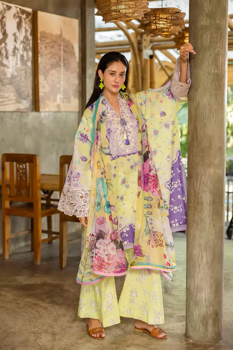 ETHEREAL BLOOM BY ROHEENAZ UN-STITCHED 3PC | Elysse