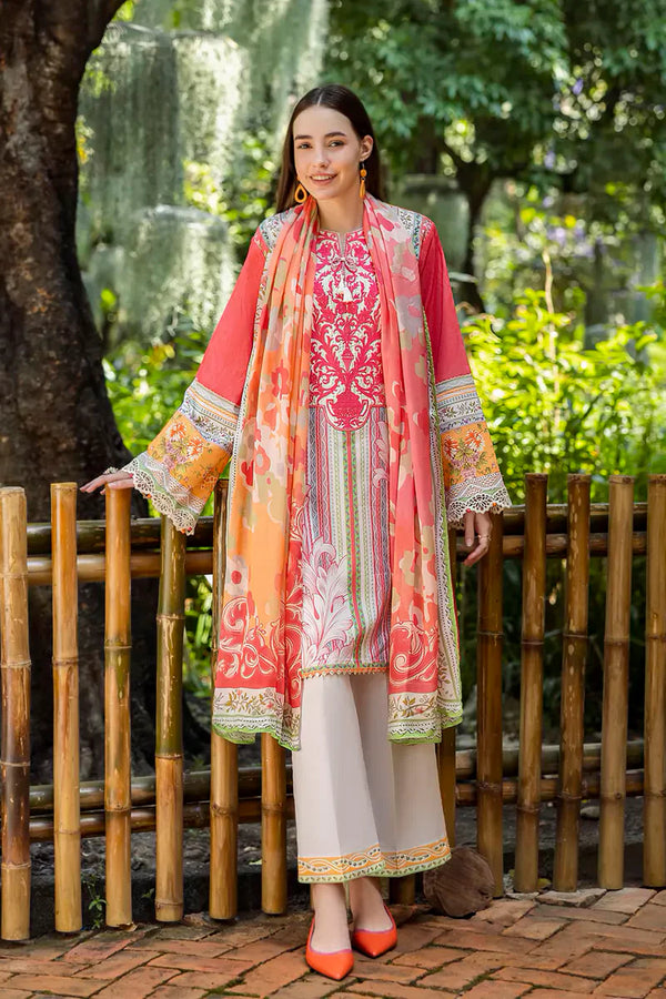 ETHEREAL BLOOM BY ROHEENAZ UN-STITCHED 3PC | Roselle