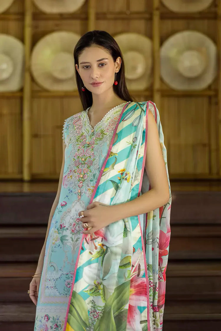 ETHEREAL BLOOM BY ROHEENAZ UN-STITCHED 3PC | Mistelle