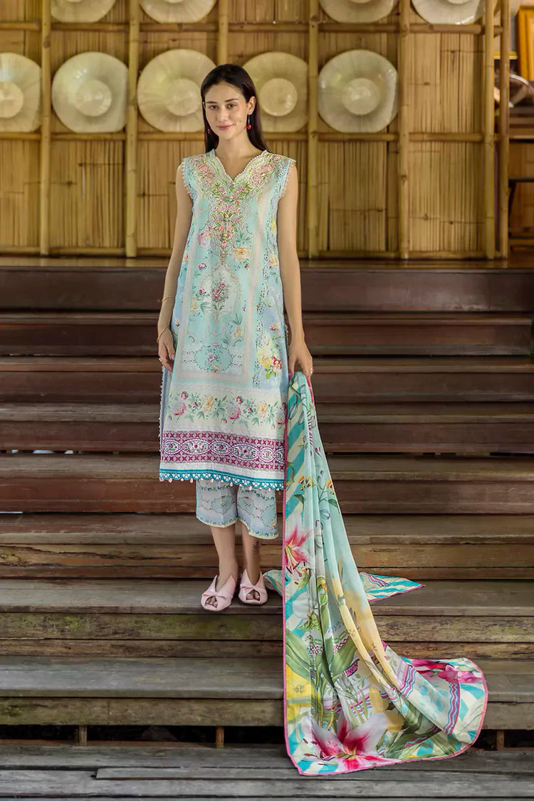 ETHEREAL BLOOM BY ROHEENAZ UN-STITCHED 3PC | Mistelle