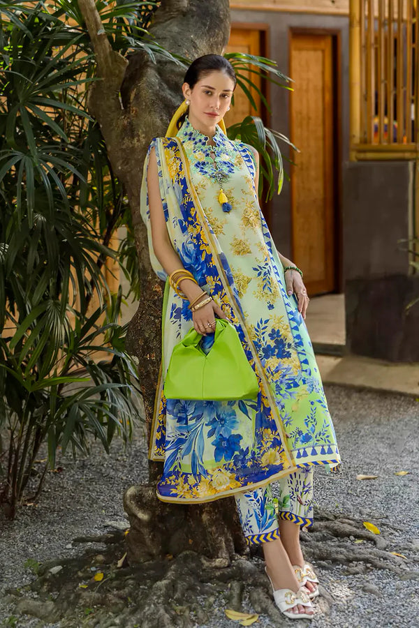 ETHEREAL BLOOM BY ROHEENAZ UN-STITCHED 3PC | Celora