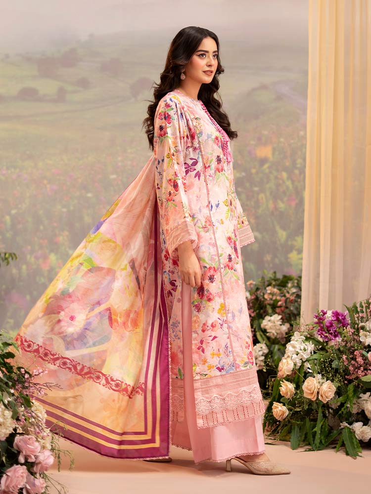 CHIKANKARI 3-Piece Unstitched Digital Printed Lawn Suit
