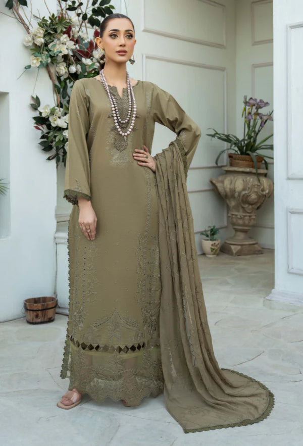 AVIVA BY HUMDUM UN-STITCHED 3PC | D-10
