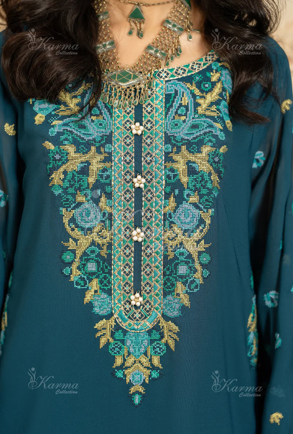 ROOHI KARMA- Teal Blue