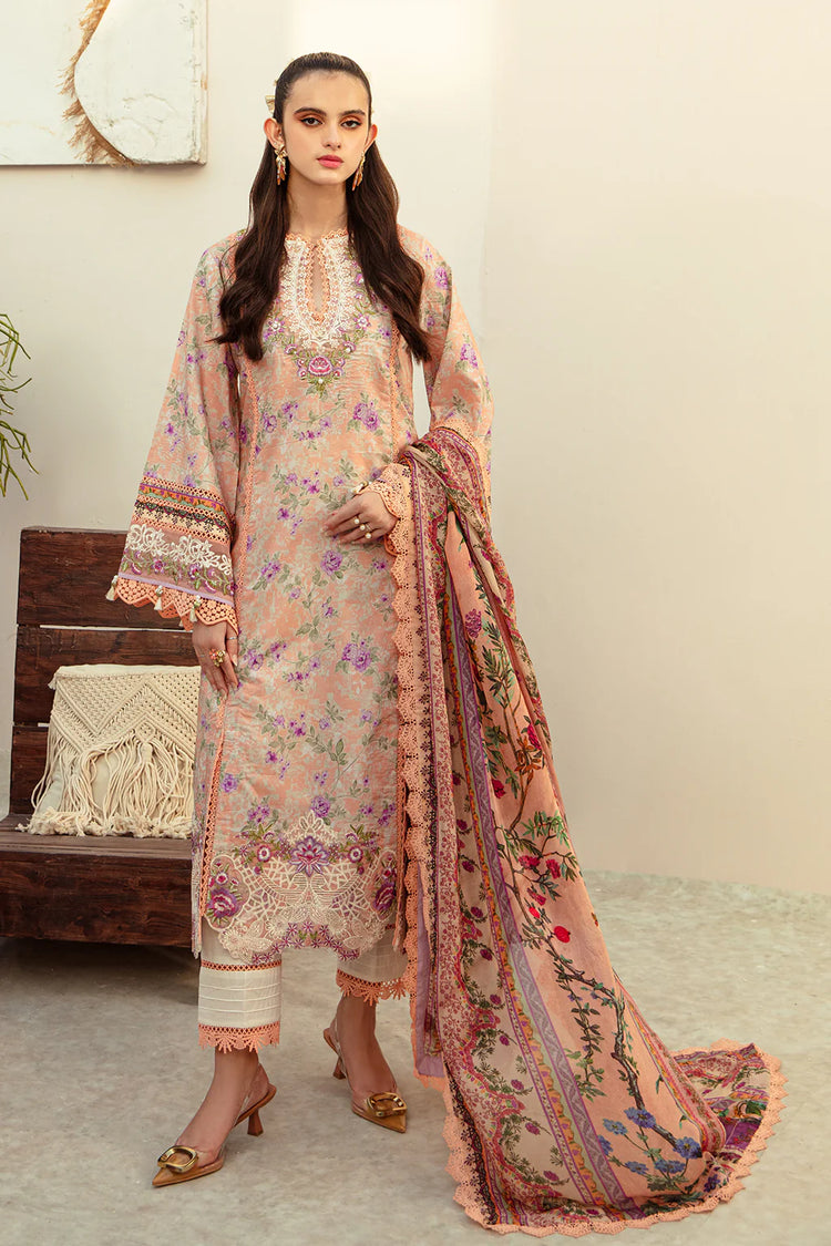 ALIF AFFORDABLE UN-STITCHED 3PC| Coral Blush