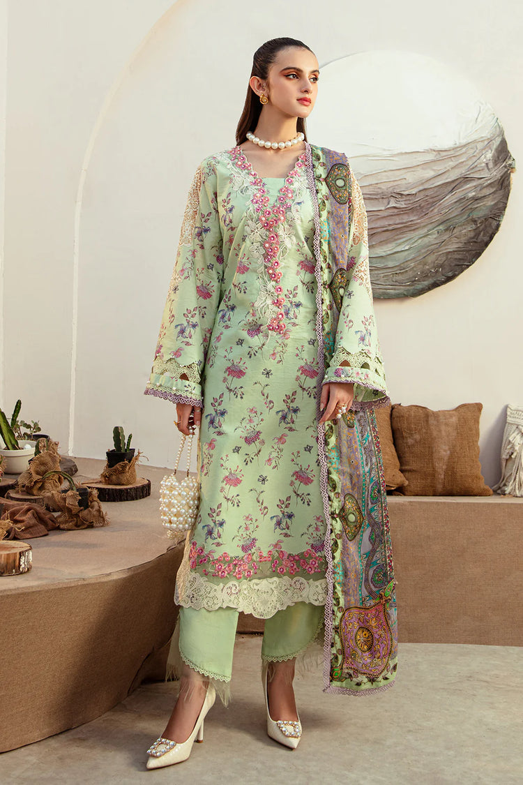 ALIF AFFORDABLE UN-STITCHED 3PC| Mint Magic
