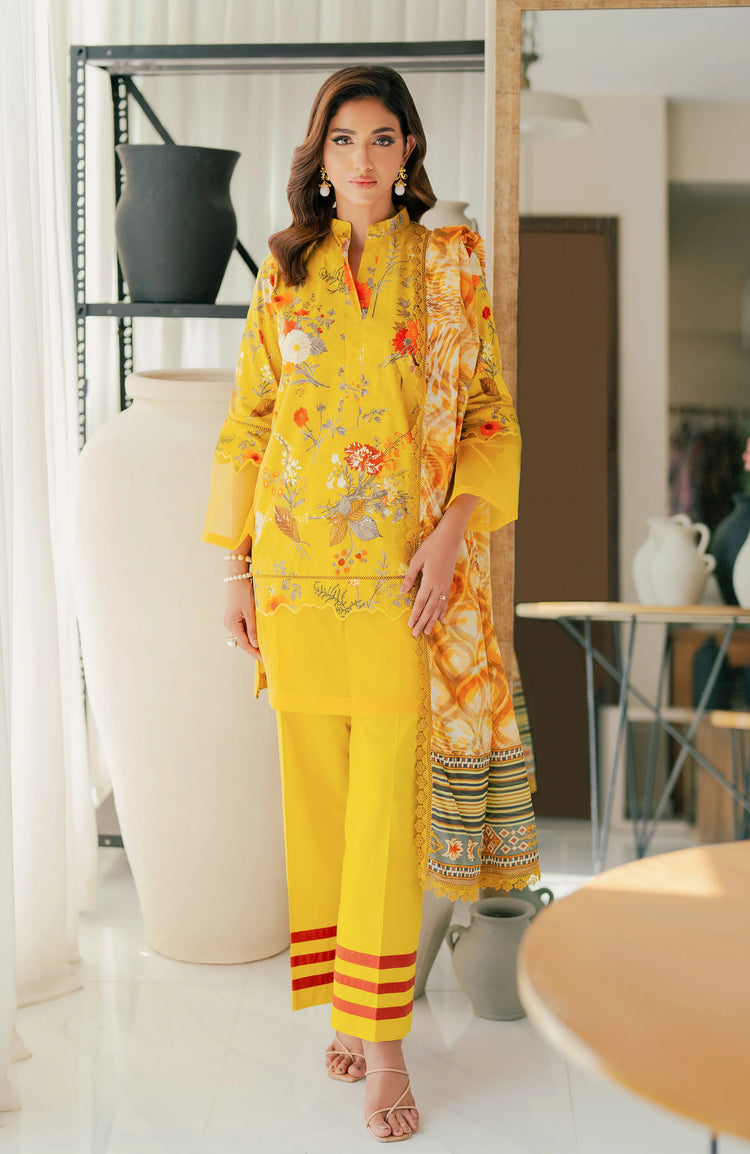SUNSHINE BLOOM - COTTON SILK | UN-STITCHED-3PC | S-04