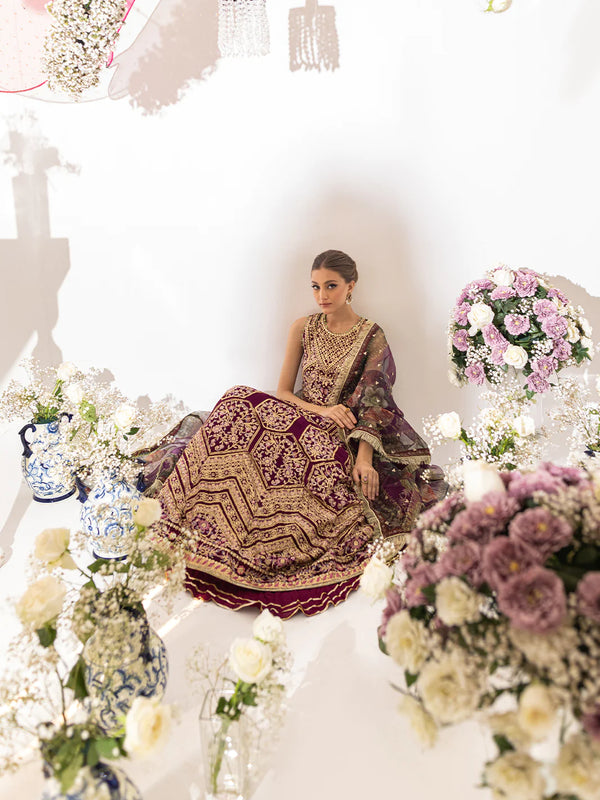 SAWARIYA LUXURY CHIFFON KALIDAAR UN-STITCHED 3PC SUITS BY ROHEENAZ -07
