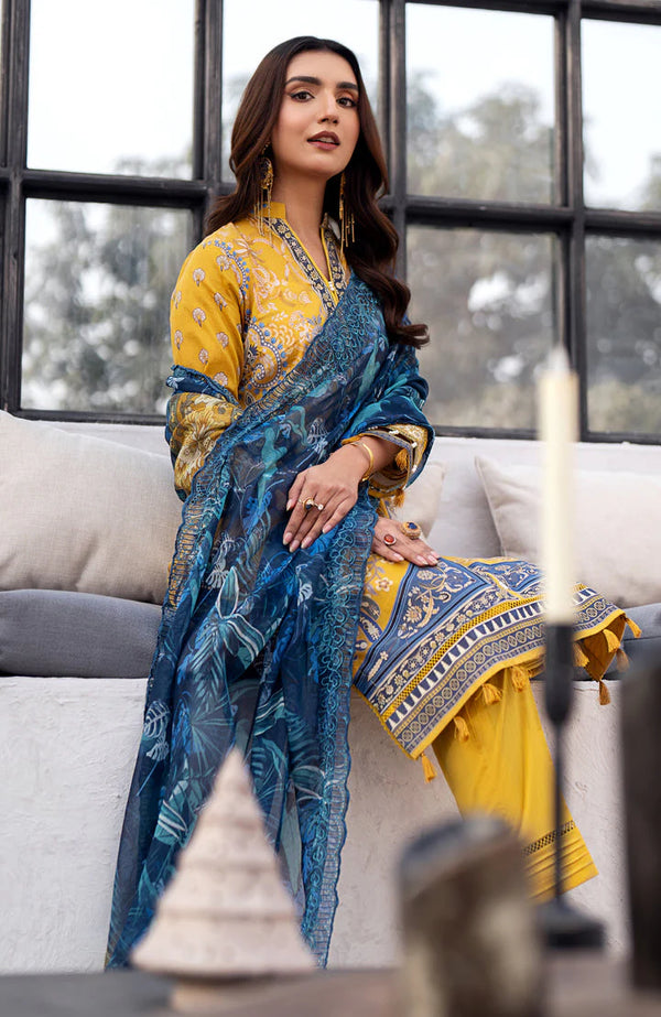 SUNSHINE BLOOM BY ALZOHAIB UN-STITCHED 3PC| D-04