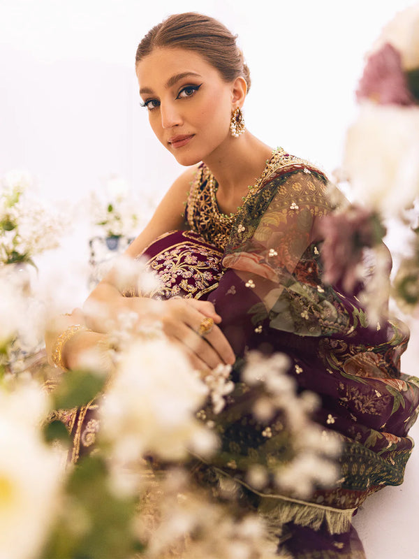 SAWARIYA LUXURY CHIFFON KALIDAAR UN-STITCHED 3PC SUITS BY ROHEENAZ -07