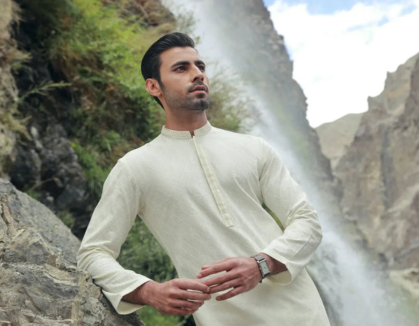 WHITE COTTON KURTA | JJK-W-47121