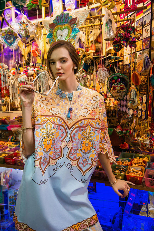 LA DOLCE BY HEMLINE UN-STITCHED 3PC | WATER LILY